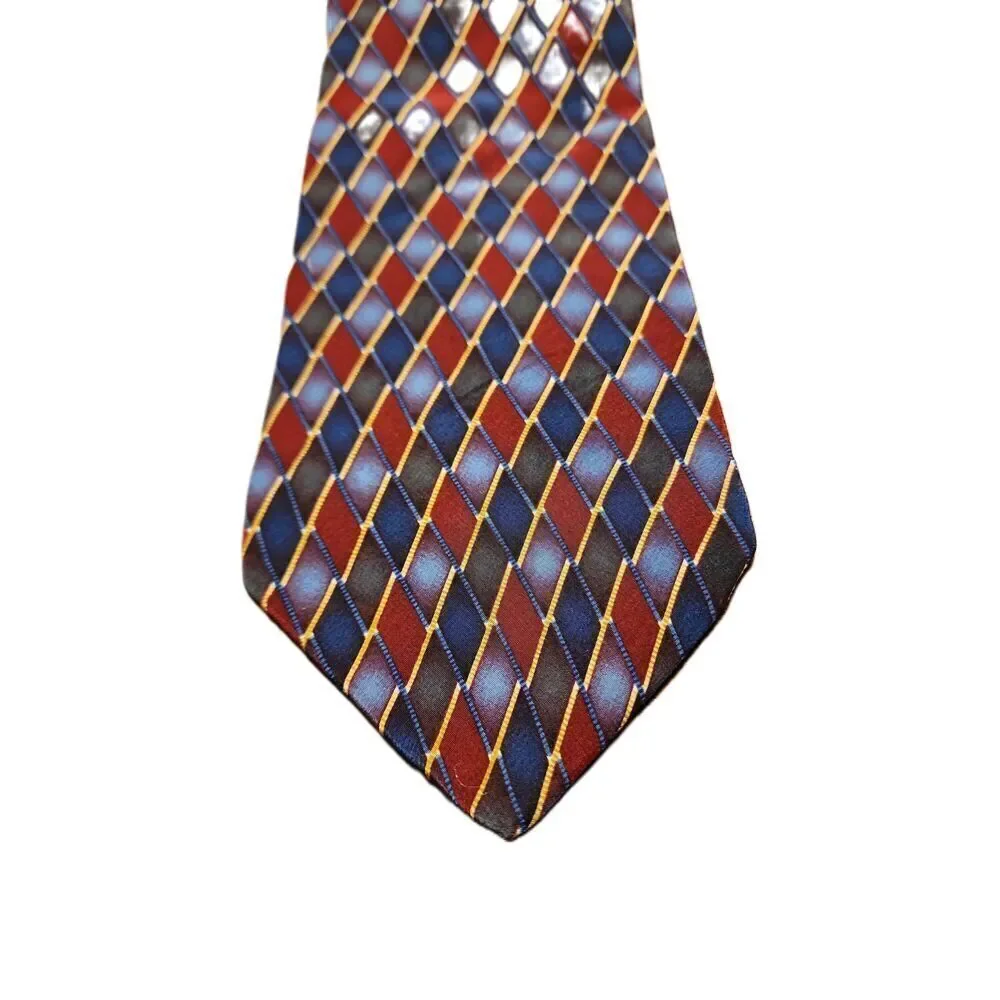 Stafford Multicolor Argyle Pattern Diamond‎ Necktie (Set of Two) 100% Silk